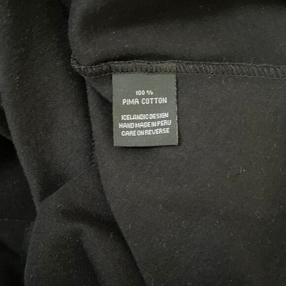 Elm Design Black VNeck Pima Cotton Top Icelandic Design Handmade in Peru 3 Large - Picture 7 of 7